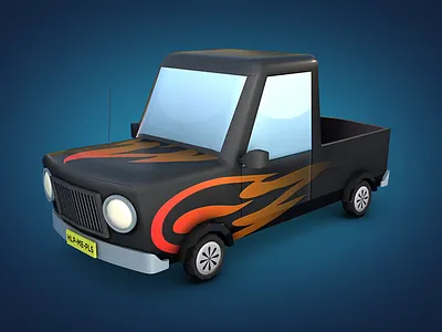 Pickup Truck 3d car game illustration low pickup poly render truck unity vehicle