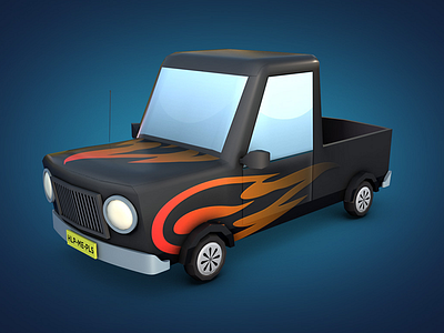 Pickup Truck 3d car game illustration low pickup poly render truck unity vehicle