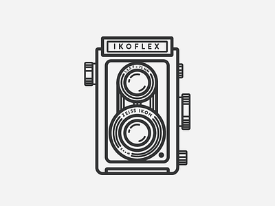 Zeiss Ikon camera icon ikoflex ikon illustration line vintage zeiss