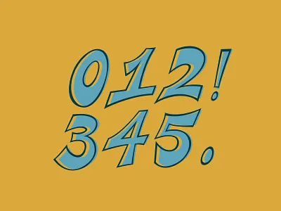 Numbers blue font handlettering illustration numbers type typography vector vintage yellow