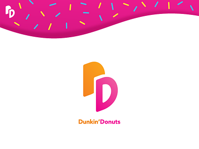 Capital D "Dunkin'Donuts" brand branding d donut dunkin donuts icon letter lettermark logo logotype mark symbol