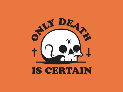Death Is Certain design illustration skull stickers vector