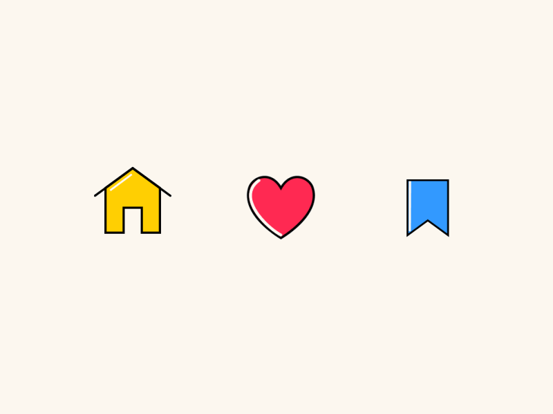 Live Icons animated bookmark gif heart home icons recommendation shortlist