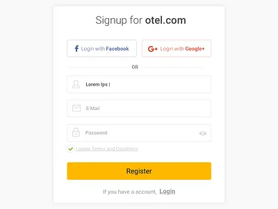 Simple Login Form application contact follow form friend login notification profile search simple ui user