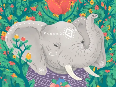 Happy Dream animals elephant illustration zamirbermeo