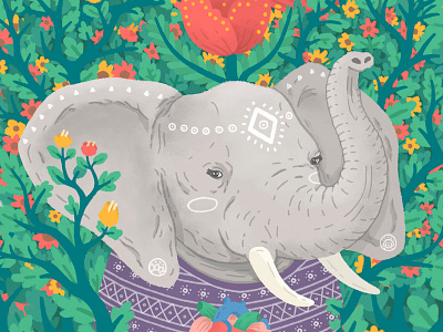 Happy Dream animals elephant illustration zamirbermeo