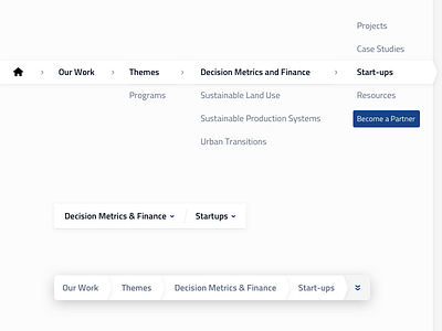 Experiments in Navigation breadcrumb dropdown floating navigation sitemap