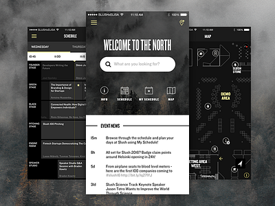 Slush App 2016 app event ios ios app iphone map schedule slush ui design visual design