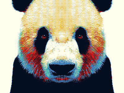 Panda - Colorful Animals animal art bear color colourful cute illustration nature panda portrait print wild