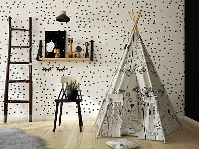 Bibo black children design driibbble fajno fajnodesign illustration interior logo star vigvam wood