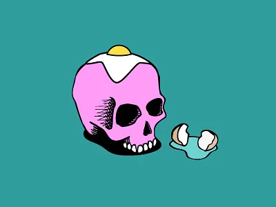 Egg Head crack drawn egg hand head illustration illustrator sketch skull vector