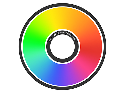 EJECTS Disc Reflection Close-Up close up disc reflection ejects idea logo rainbow rough draft
