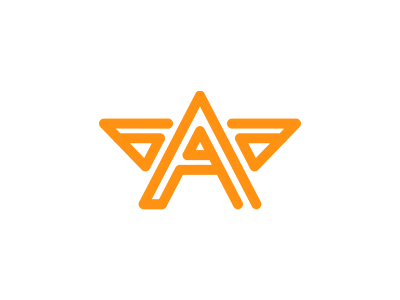 A + wings, letter mark / logo exploration [GIF] a animated gif colorful bright orange flat 2d geometric letter mark monogram lettering logo logo design star vector icon mark symbol wings