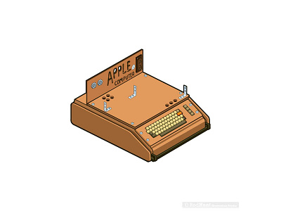 Apple 1 illustration for MacFormat Retro Apple Sticker Set apple computers graphic icon icons illustration illustrator isometric pixel art technology vector