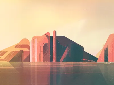 Landscape digital geometric glitch illustration illustrator james gilleard landscape vector
