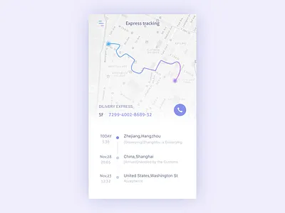 Day 017 - Express tracking app app dailyui day100 express flat ios map mobile phone track ui ux