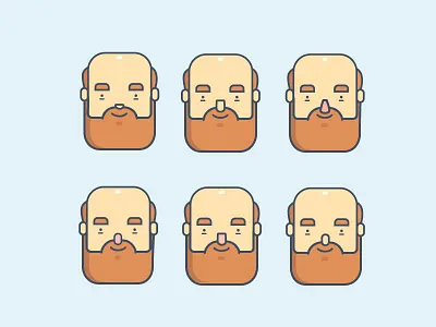 Beard beard bold flat gentleman man minimal older oldman senior stroke