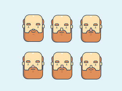 Beard beard bold flat gentleman man minimal older oldman senior stroke