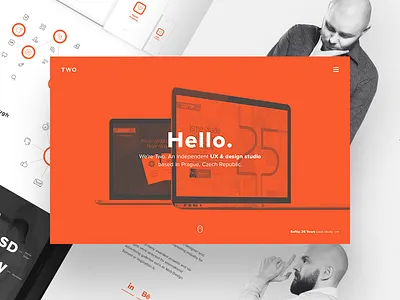 TWO - UX & Design studio bros case study design greyscale hard work minimal orange portfolio studio two ux work