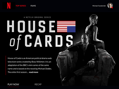 Netflix - House of Cards Page dark house of cards netflix screen series streaming tv ui video