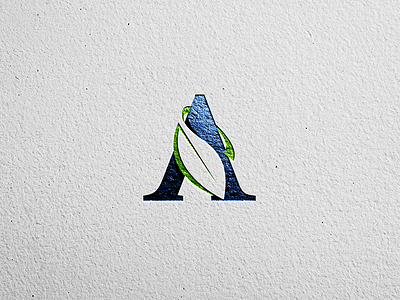 A + Leaf brandmark food green icon leaf letter logo mark monogram