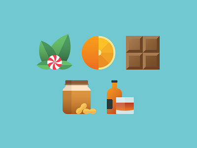 Flavor Icons flavors geometric gradient icon ingredients vector