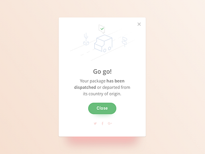 Tracking status alert dailyui icon isometric minimal modal sketch soft tracking ui