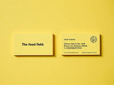 The Food Field - Stationery branding business card design food healthy icon logo organic parametro stationery yellow