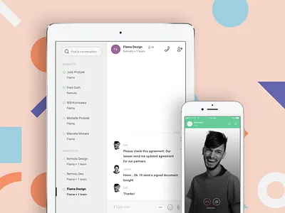 Communication App app communication design desktop geometric ios minimalist modernist product ui ux