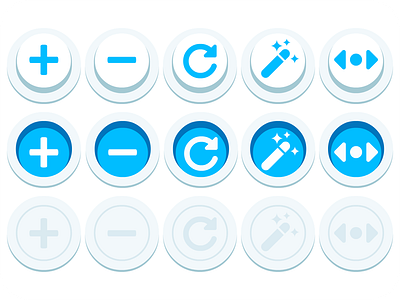 Clickable Buttons blue button click design icon interface press push round ui white