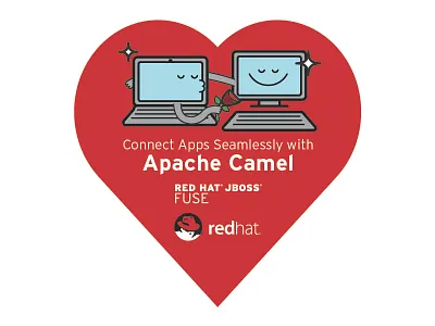 Red Hat JBoss Fuse Sticker adobe illustrator computers heart illustration love marketing red sticker tech technology