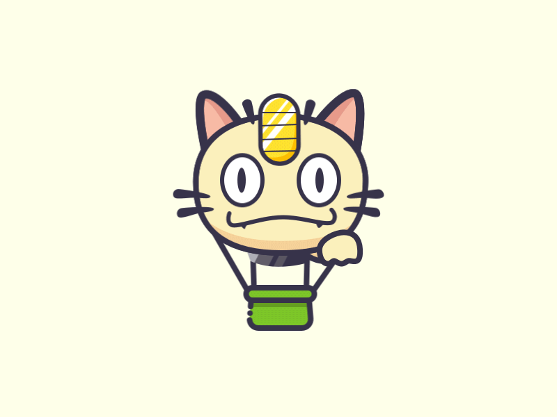 Meowth cat fly gif hot air balloon pokemon team rocket