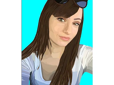 Self Portrait Vector eyes face female fullsail illustrator pen tool portrait realistic vector