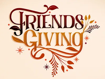 Friendsgiving // Courtney Blair friendsgiving hand drawn type lettering thankful thanksgiving type typography