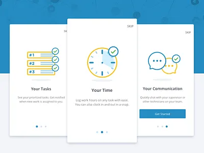Onboarding Cards android