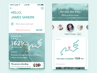 Travel concept app app data friends tourism travel ui