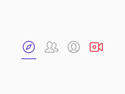 Tab bar icons app broadcast crowdfunding iconography icons ios livestream stroke tab bar ui vector