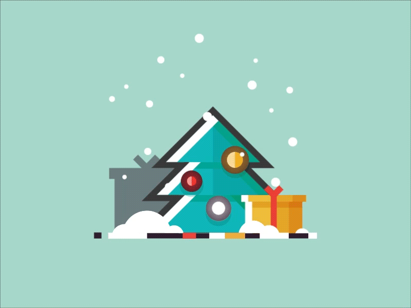 Christmas tree - motion design 2d animation christmas christmas tree flat gif gift illustration motion design snow ui xmas