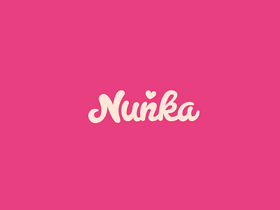 Nuňka custom heart logo logotype pink script type typeface typography