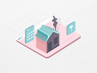 IOT color illustration iot isometric ui ux web
