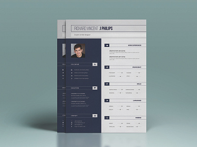 Resume template clean corporate cv flat job print professional resume template