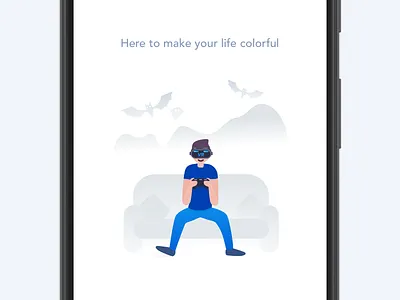 App Onboarding illustration ui vr