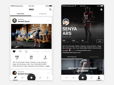 Gym Workout App app athlete bod exercise fit fitness gym ios tabbar ui