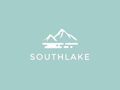 Southlake Logo blue clean flat design graphic graphic design illustratoion lake logo minimal modern mountains southlake