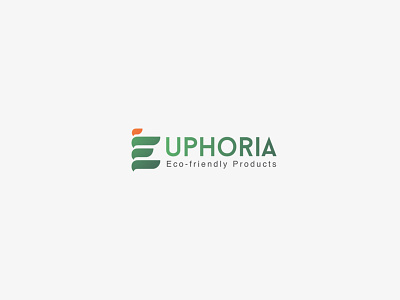 Euphoria Logo brand branding design eco green icon identity leaf logo simple type vector