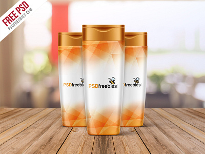 Freebie : Shampoo Bottle Mockup Free PSD bottle mockup branding cosmetic download free psd freebie freepsd hair shampoo mockup mockup psd psd shampoo bottle