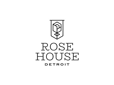 RHD building classic crest flag flower house logo nature network rose social square