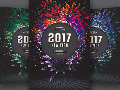 New Year Flyer Template celebration envatomarket firework flyer graphicriver lights new year new years nye party flyer poster psd