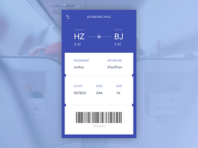 Day 018 - Boarding pass app board dailyui day100 design flat flight ios mobile pass ui ux