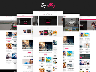 ZupaBlog – Creative Blog and Magazine – PSD Template blog creative grid magazine multipurpose pink psd psd template themeforest white wordpress theme zupablog